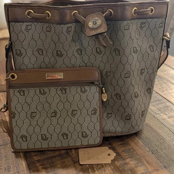 Authentic Vintage Christian Dior Bucket Bag + Pouch - Picture 16 of 16